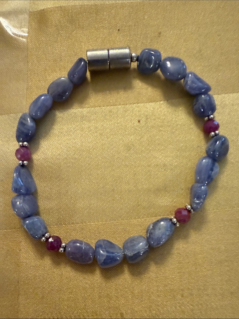 Amethyst and Ruby Beaded magnetic Bracelet